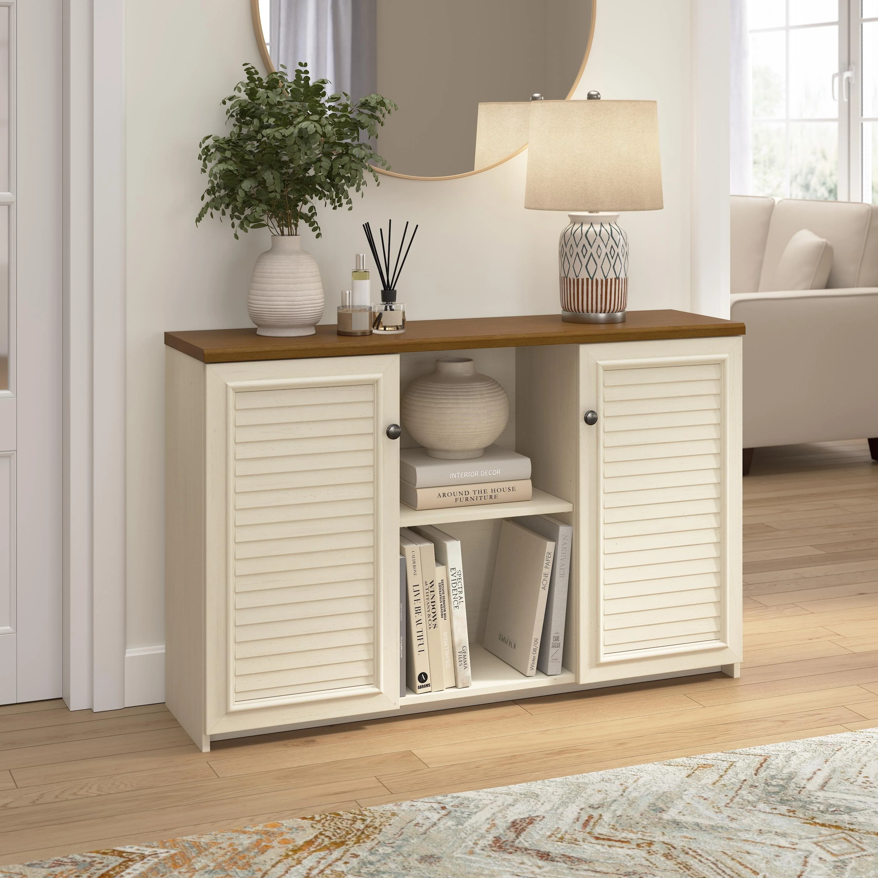 Bush Furniture Fairview Accent Cabinet with Doors and Shelves