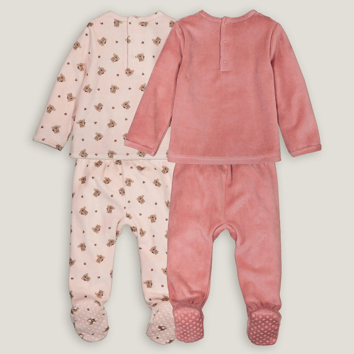 Lot de 2 pyjamas 2 pièces en velours, motif koalas