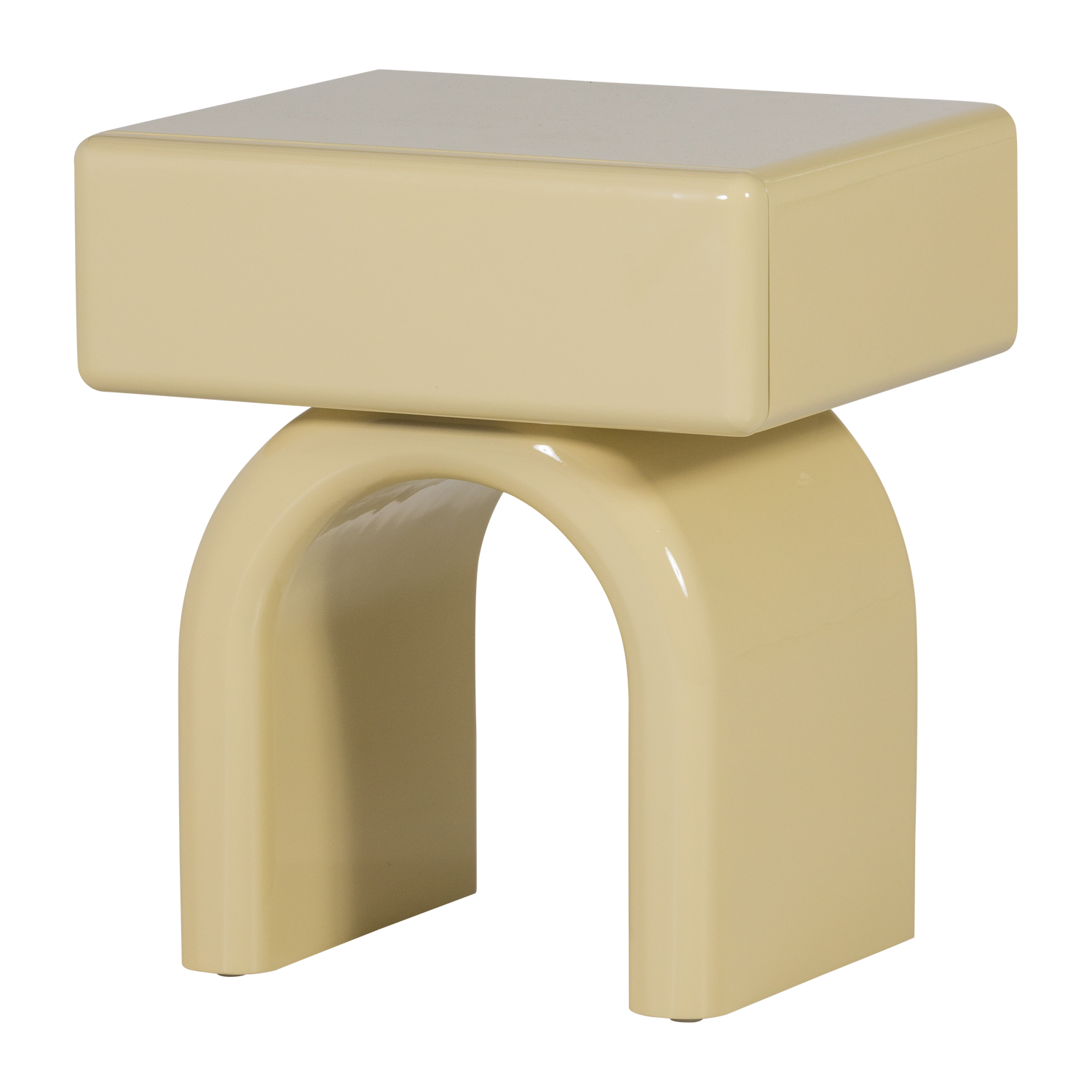 WOOOD Zorel Nachtkastje - Hout - Hoogglans Zachtgroen - 40x57x50