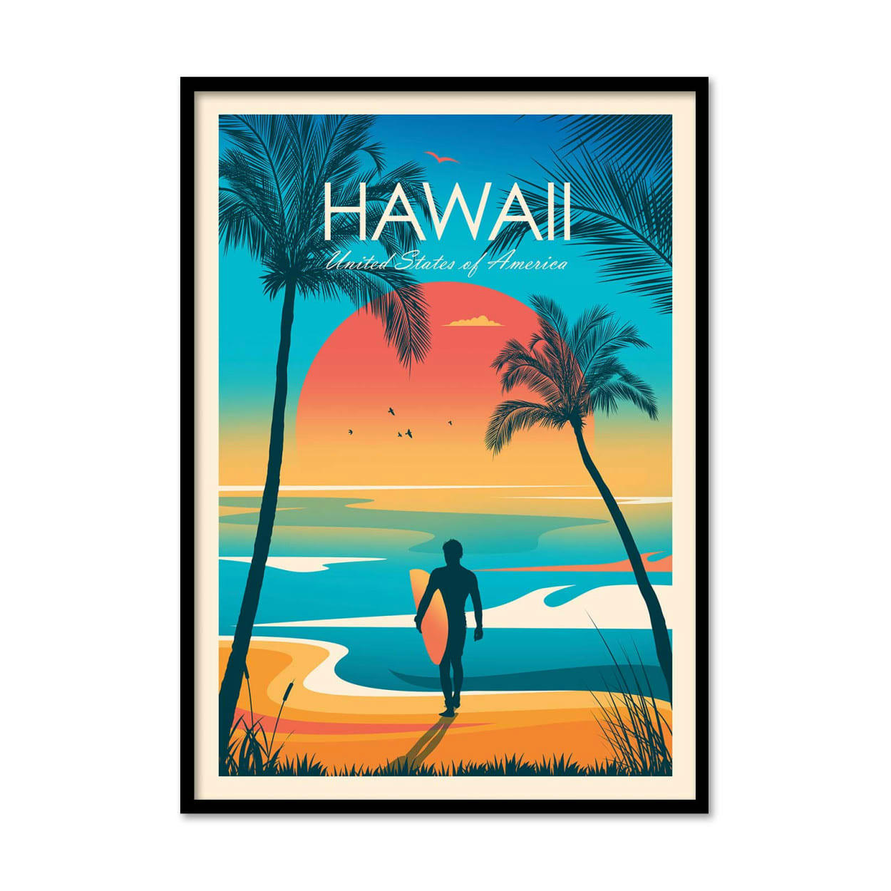 STUDIO INCEPTION - HAWAII - STUDIO INCEPTION - Affiche d'art 50 x 70 cm
