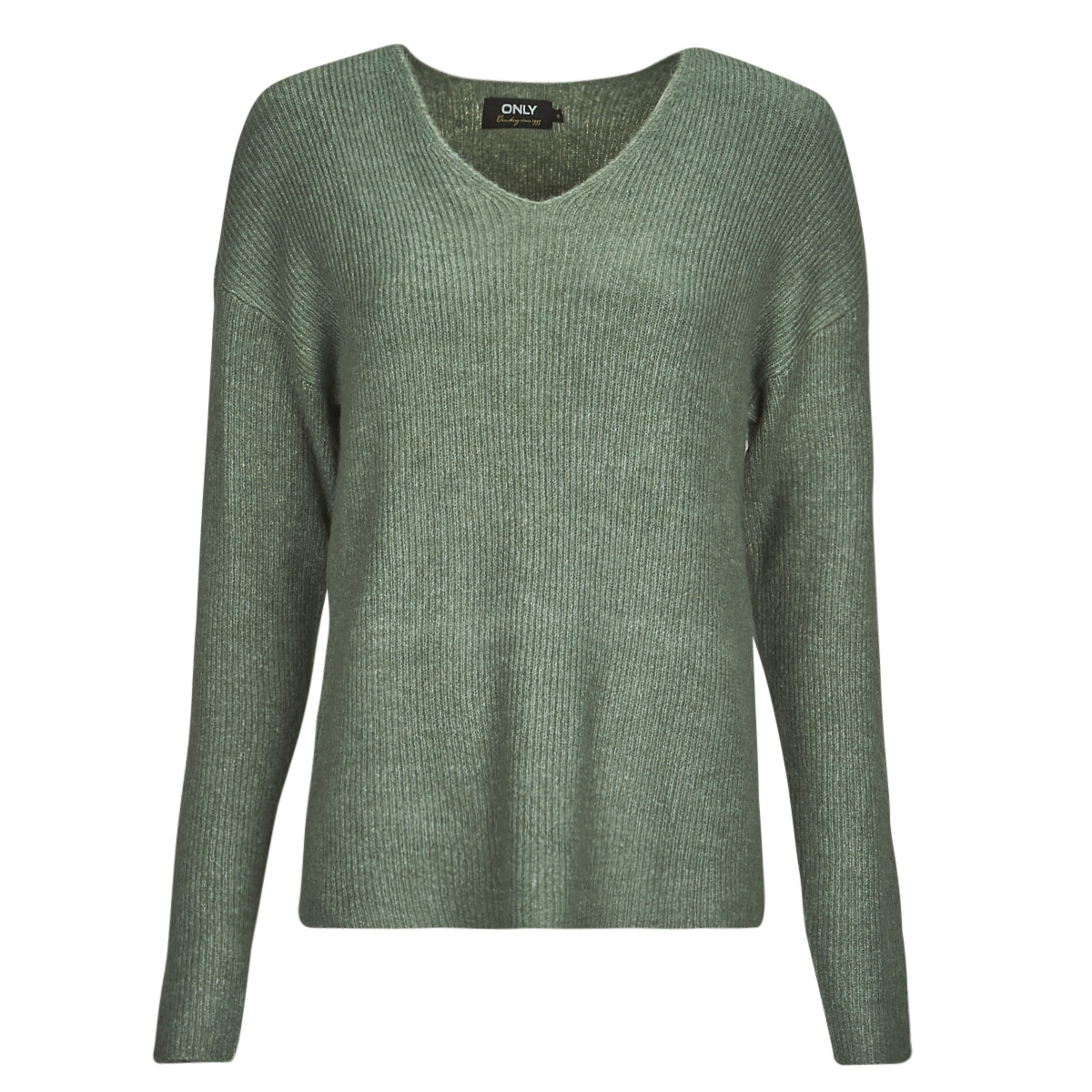 Only - ONLCAMILLA V-NECK L/S PULLOVER KNT - Kaki