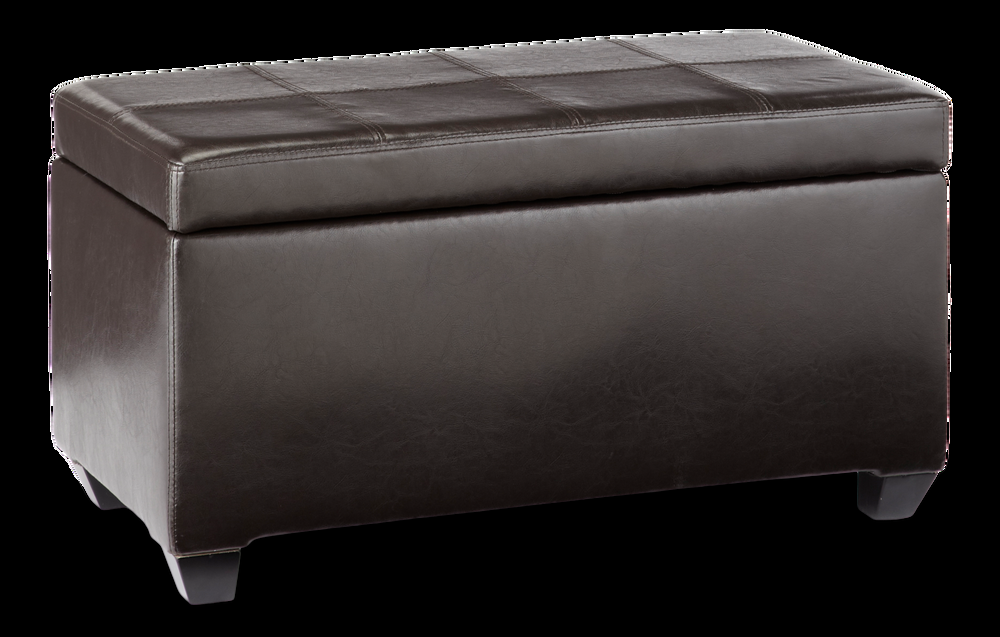 For Living Upholstered Hinge-Top Storage Ottoman/Bench With Padded Seat, Espresso Brown