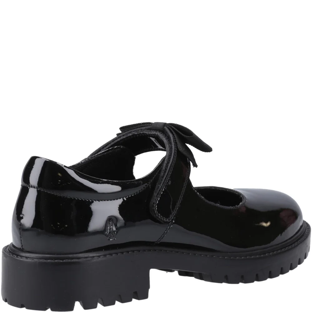 Hush Puppies Astrid Bow Patent Senior School Shoes