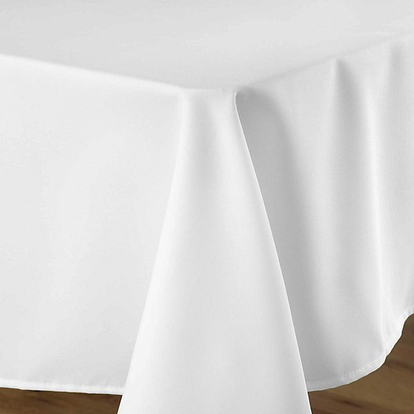Nappe rectangulaire 140 x 250 cm Polyester uni Essentiel Blanc