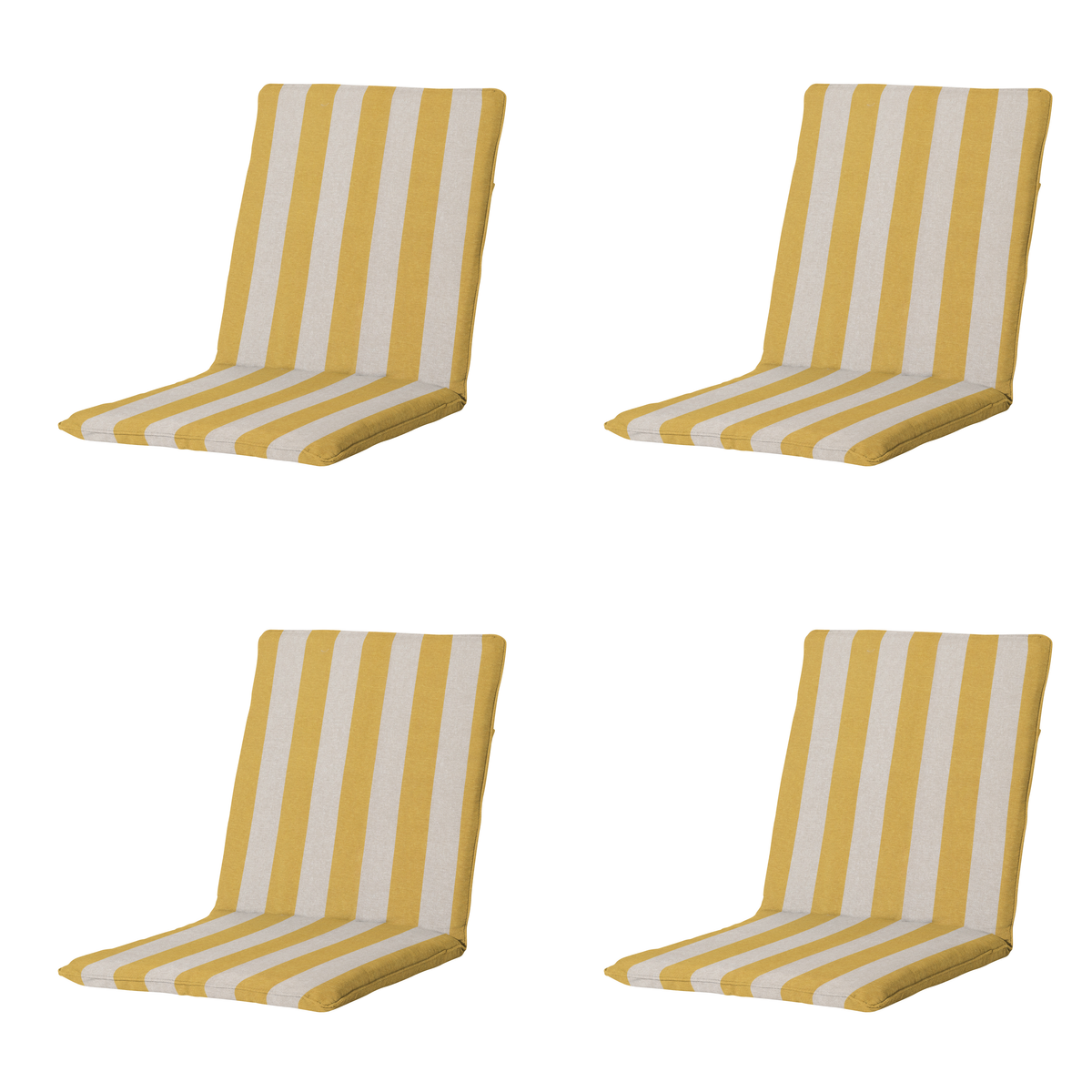 Madison stapelstoelkussen Amora - geel - 97x49x5cm - set van 4