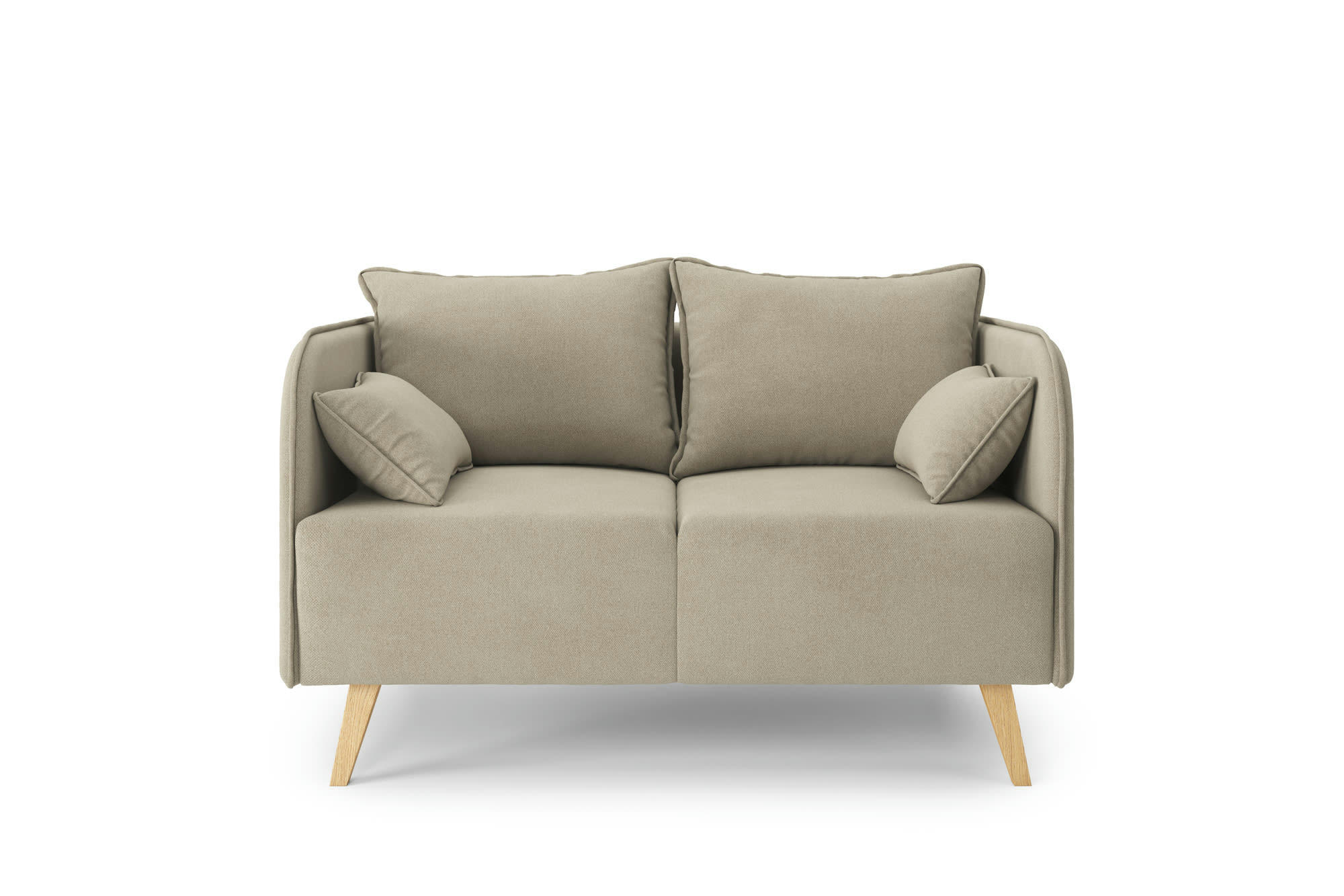 SARAH - Canapé droit en tissu 2 places grège