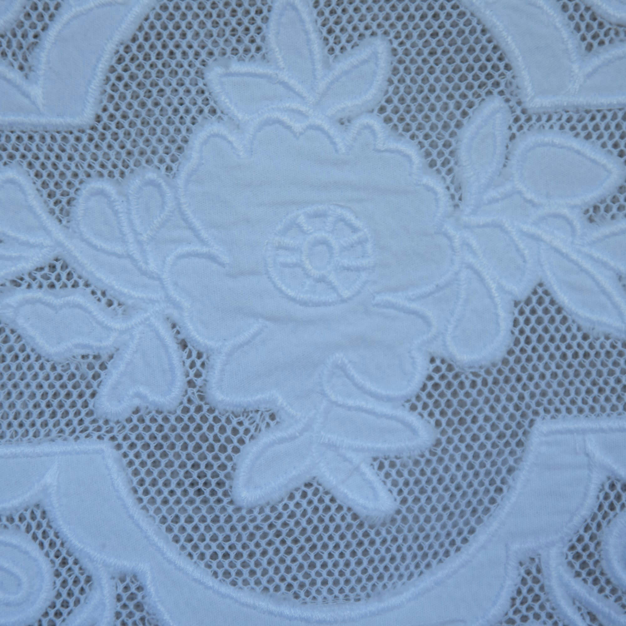 GRIMAUD - Store en lin blanc et broderies 35X120 CM
