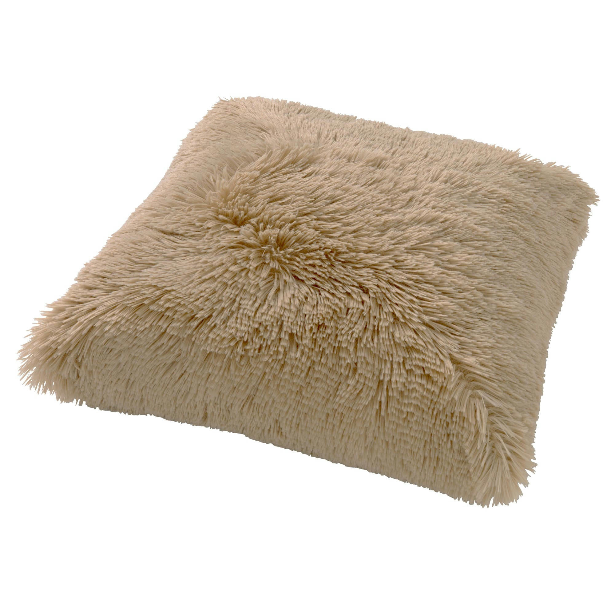 - Coussin - beige fausse fourrure 45x45 cm uni