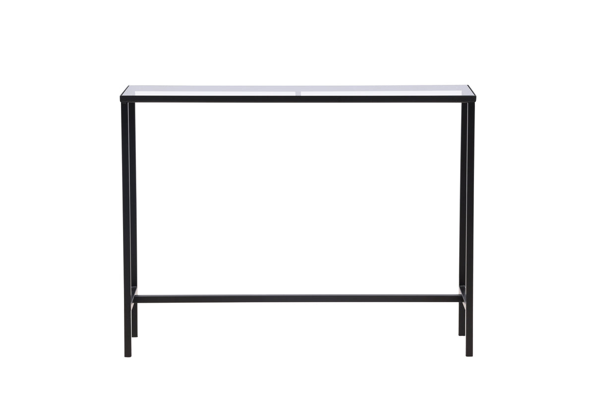 Rebellenclub Sidetable Toa - 100 x 30 cm - Zwart met Glas