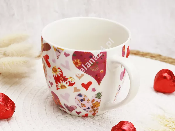 Kubek 0,46 L Duo - Różowe serca 15.RÓS.K46