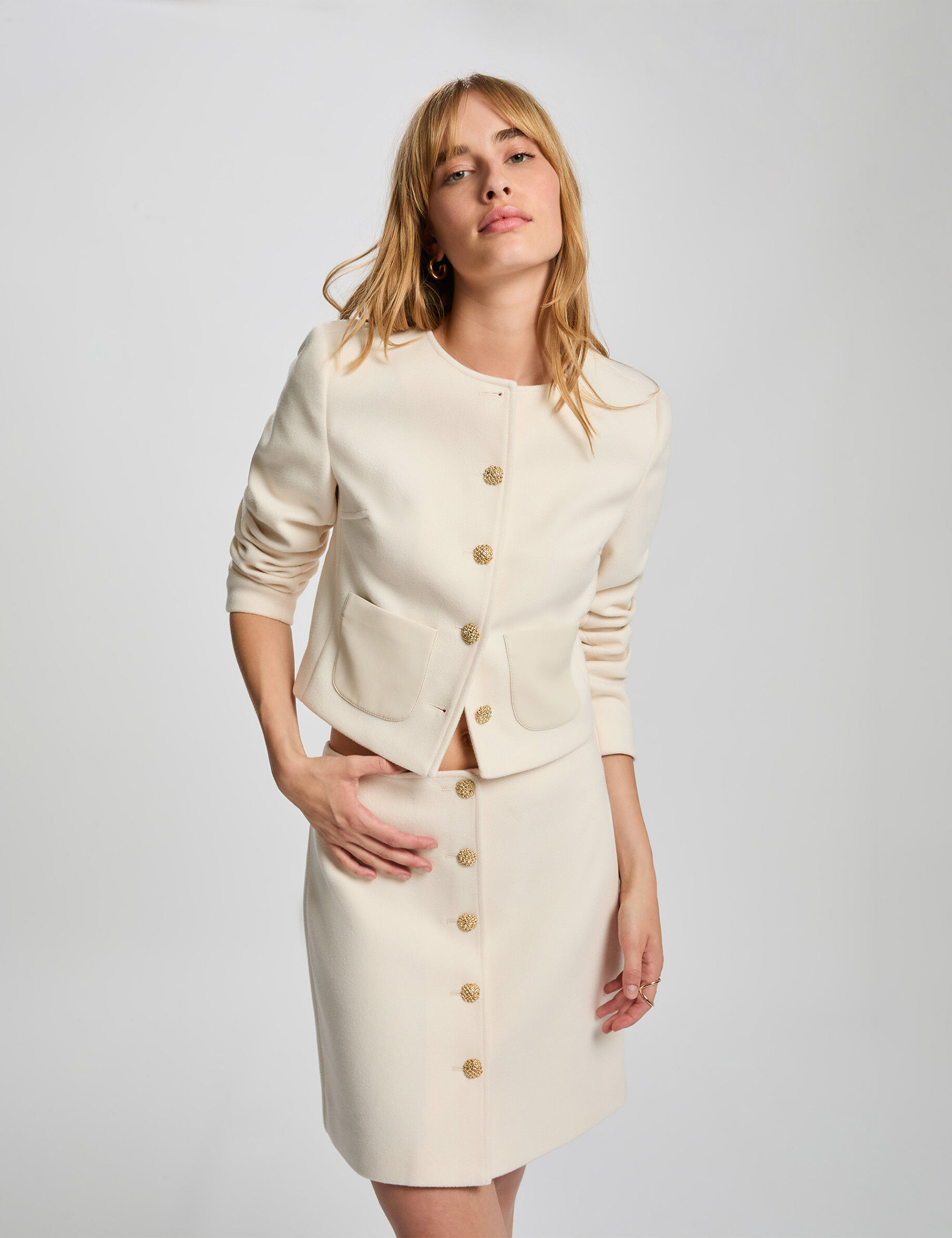 Fitted Short Skirt Ivory Women