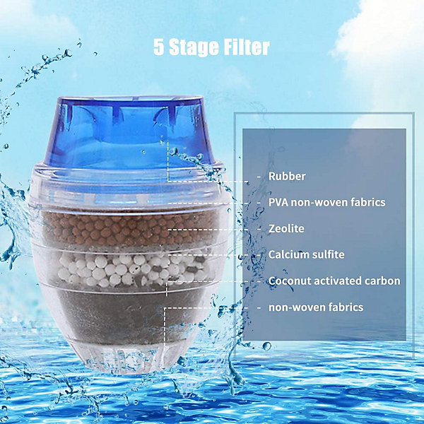 3 pcs Robinet Filtre à Eau Purificateur Robinet de Maison Cuisine Filtration Le Charbon Actif élimine Le Chlore Fluorure Métaux