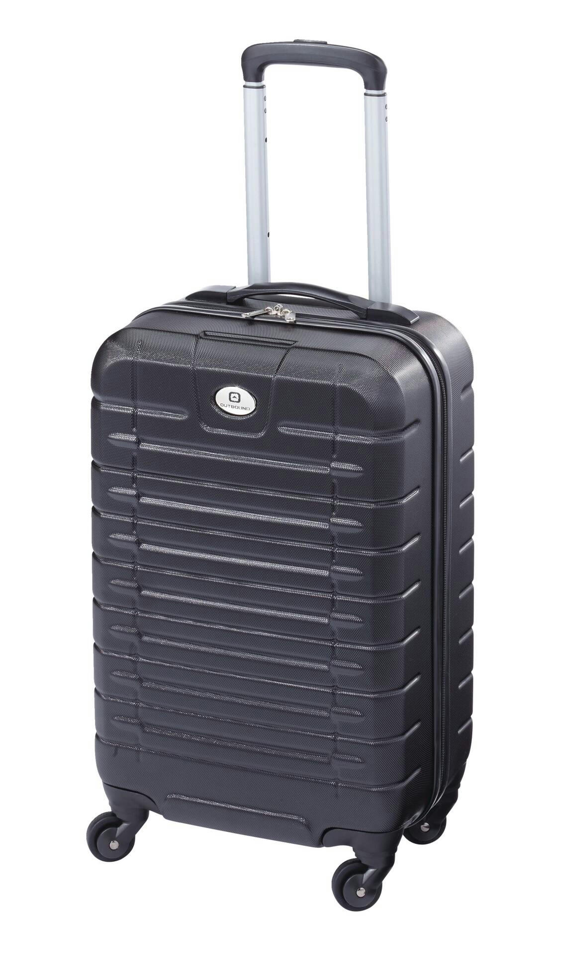 Outbound Hardside Spinner Wheel Carry-On Travel Luggage Suitcase, Black/Blue, 20-in