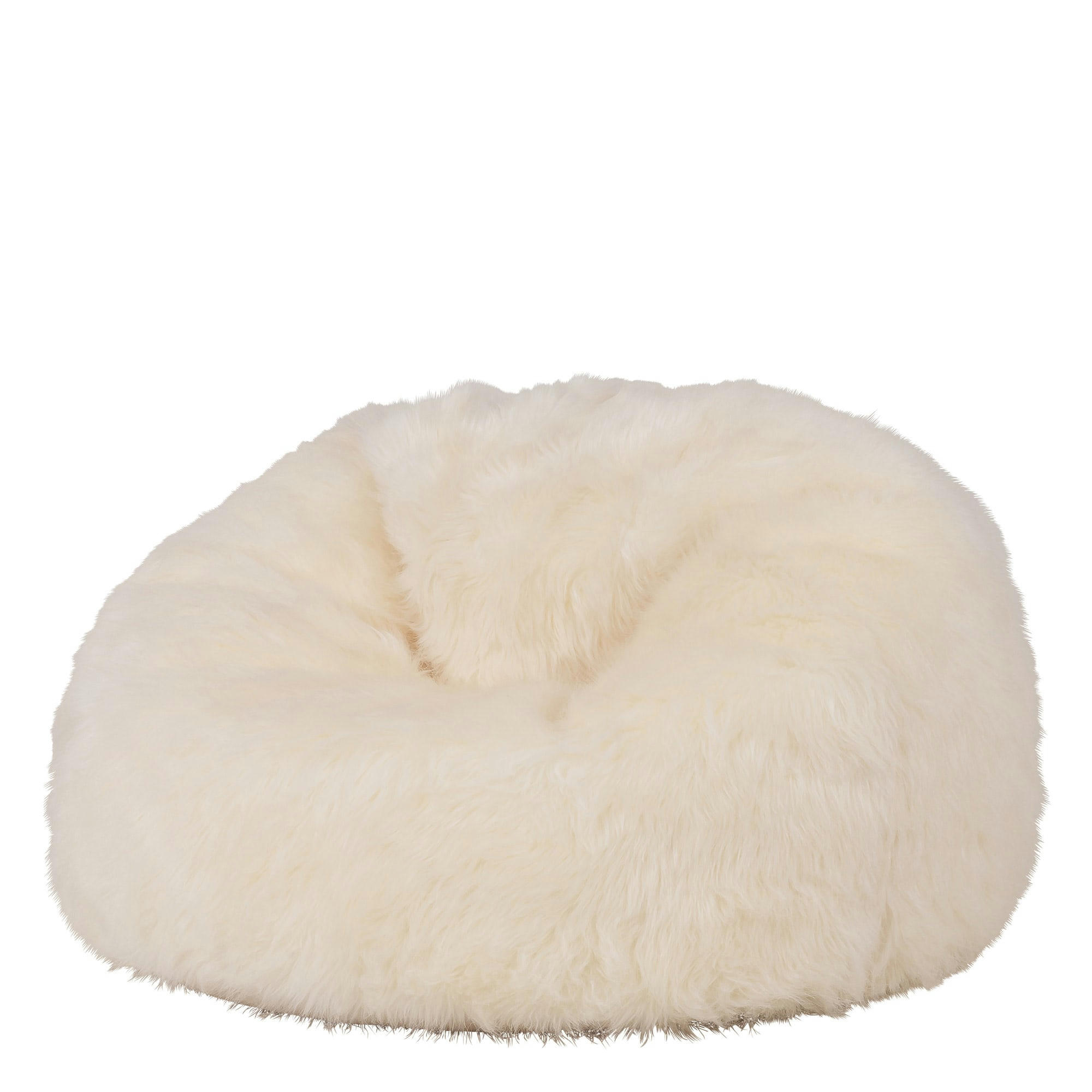 - Pouf enfant fausse fourrure beige