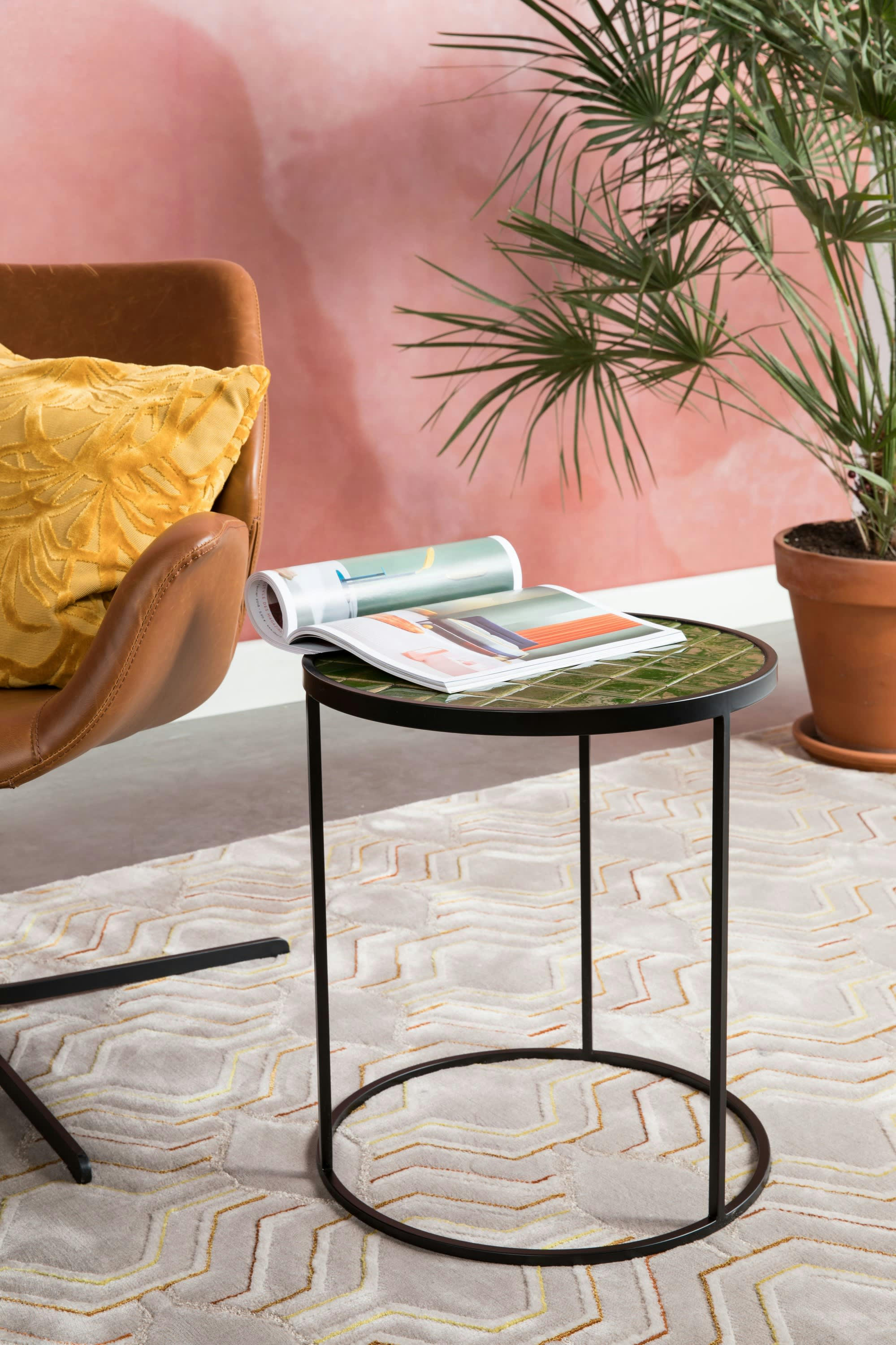 GLAZED - Table d'appoint en cétamique vert