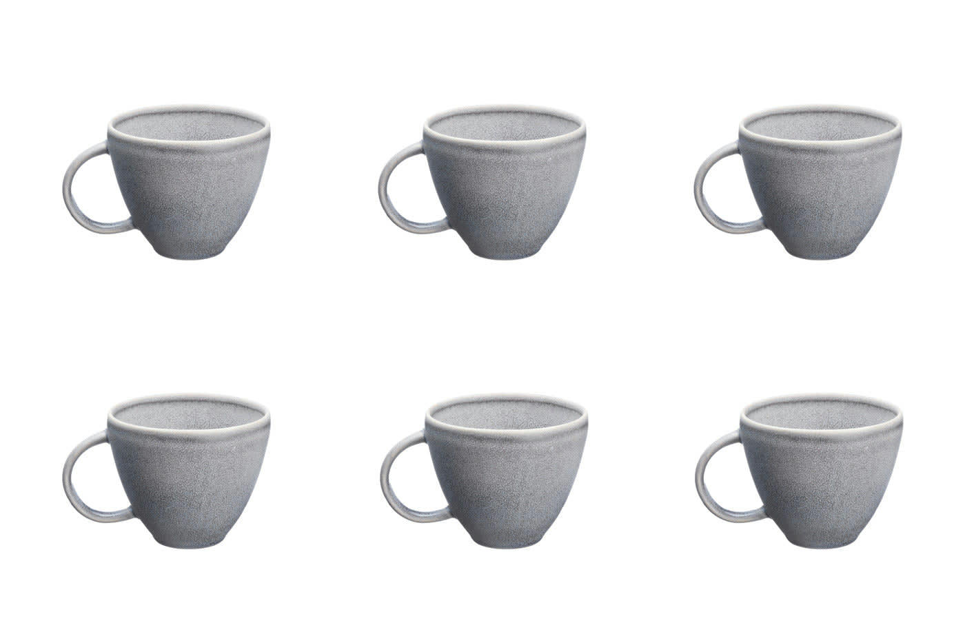 REACTIV - Lot de 6 mugs en grès gris 25cl