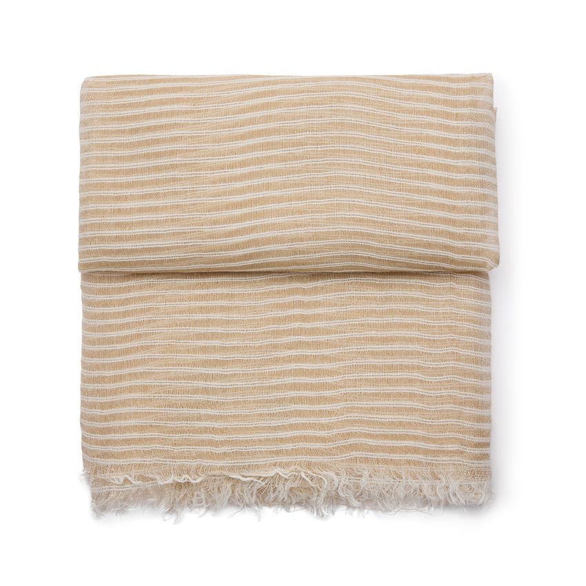Manfield Beige gestreepte sjaal