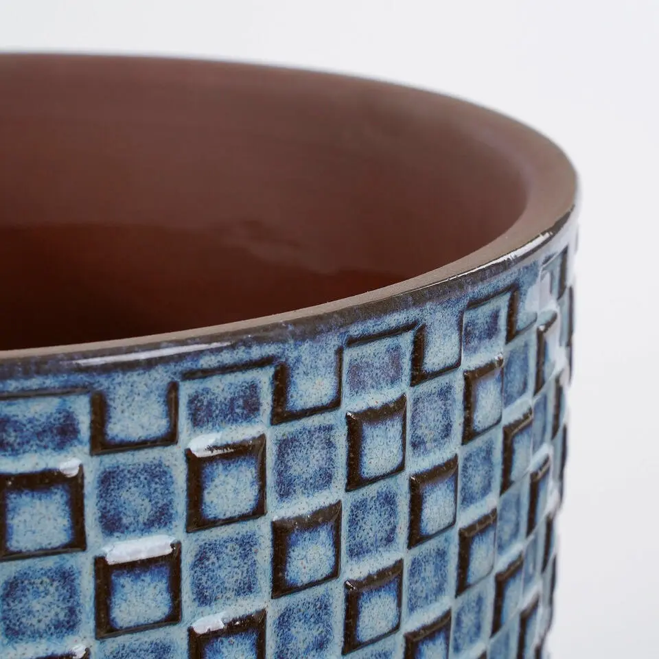 Mica Decorations Daan Bloempot - H17,5 x &Oslash;19 cm - Blauw