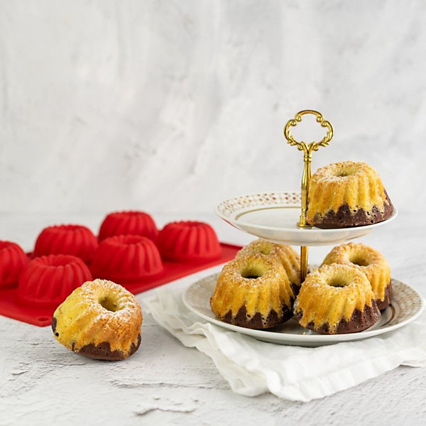 Lot de 2 moules à kougelhofs 6 empreintes 30 x 18 cm Dr.Oetker Flexxibel Love