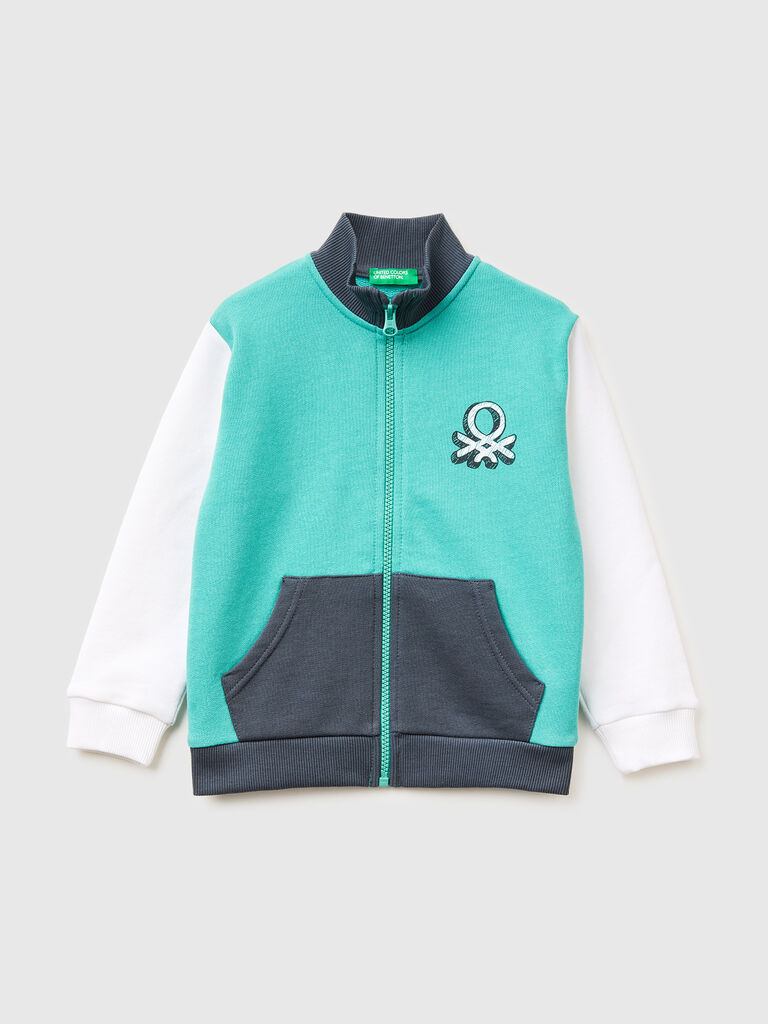 Organic cotton zip-up sweatshirt