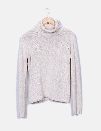 Camaïeu Beige knit sweater with turtleneck