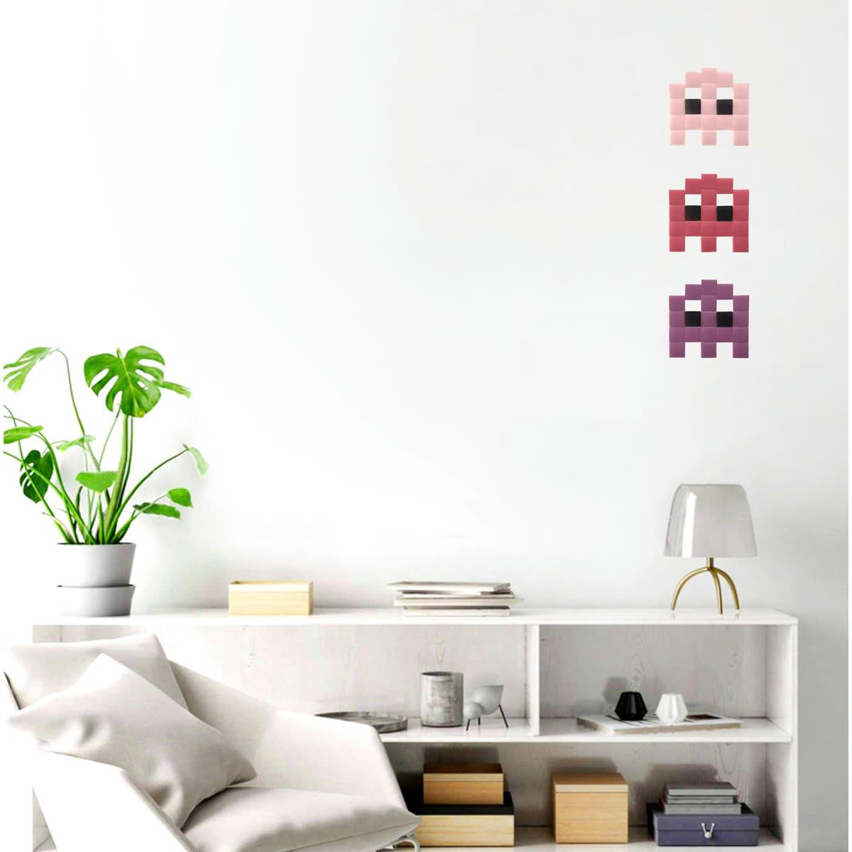 OUTDOOR FANTOME - Mosaïque adhésive en verre rose foncé