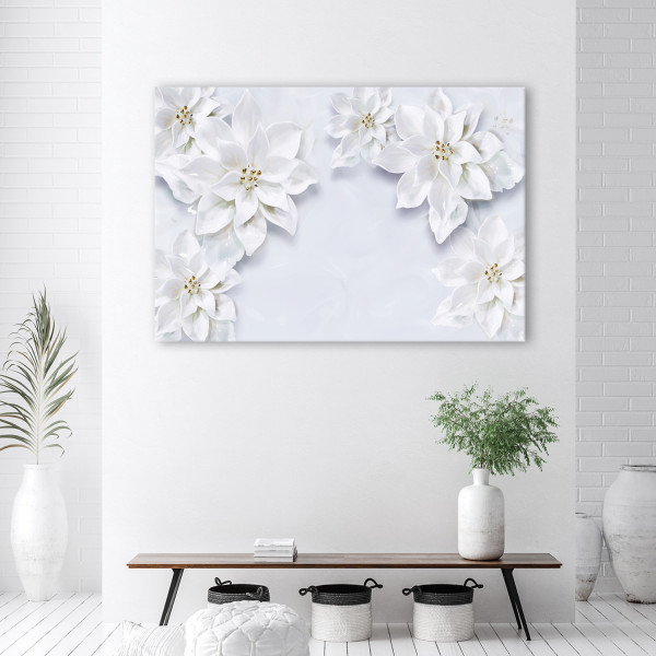 Feeby Obraz na płótnie, Białe Kwiaty Rośliny Natura 60x40