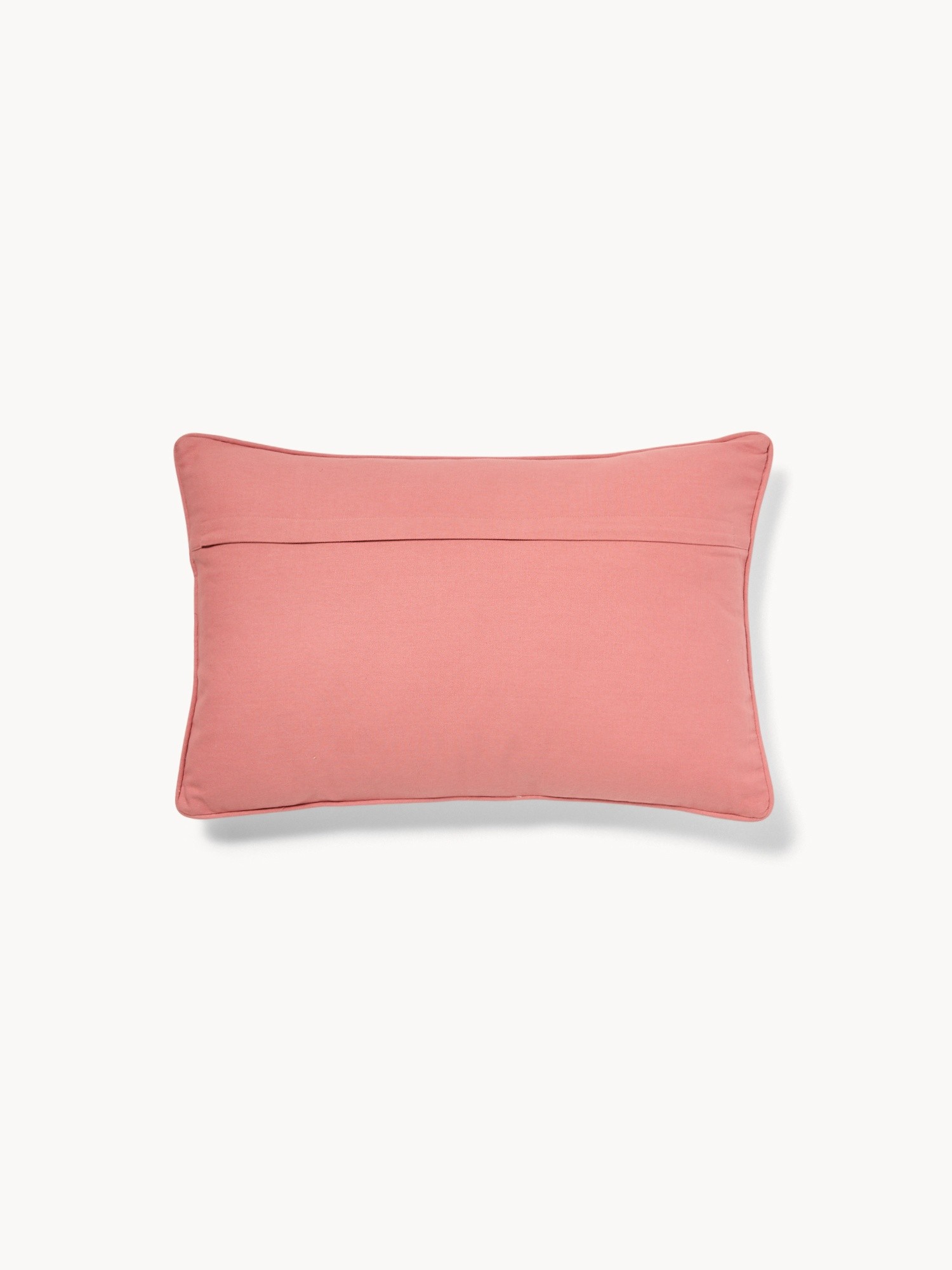 Cuscino in slub di cotone con ricamo fiorellini 35x55cm - Prezzo di lancio