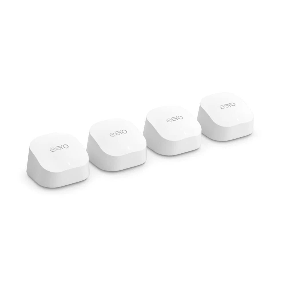 6+ mesh Wi-Fi router | 1.0 Gbps Ethernet | Coverage up to 4,500 sq. ft. | Connect 75+ devices | 3-Pack | 2022 release(4-Pack/eero 6+)