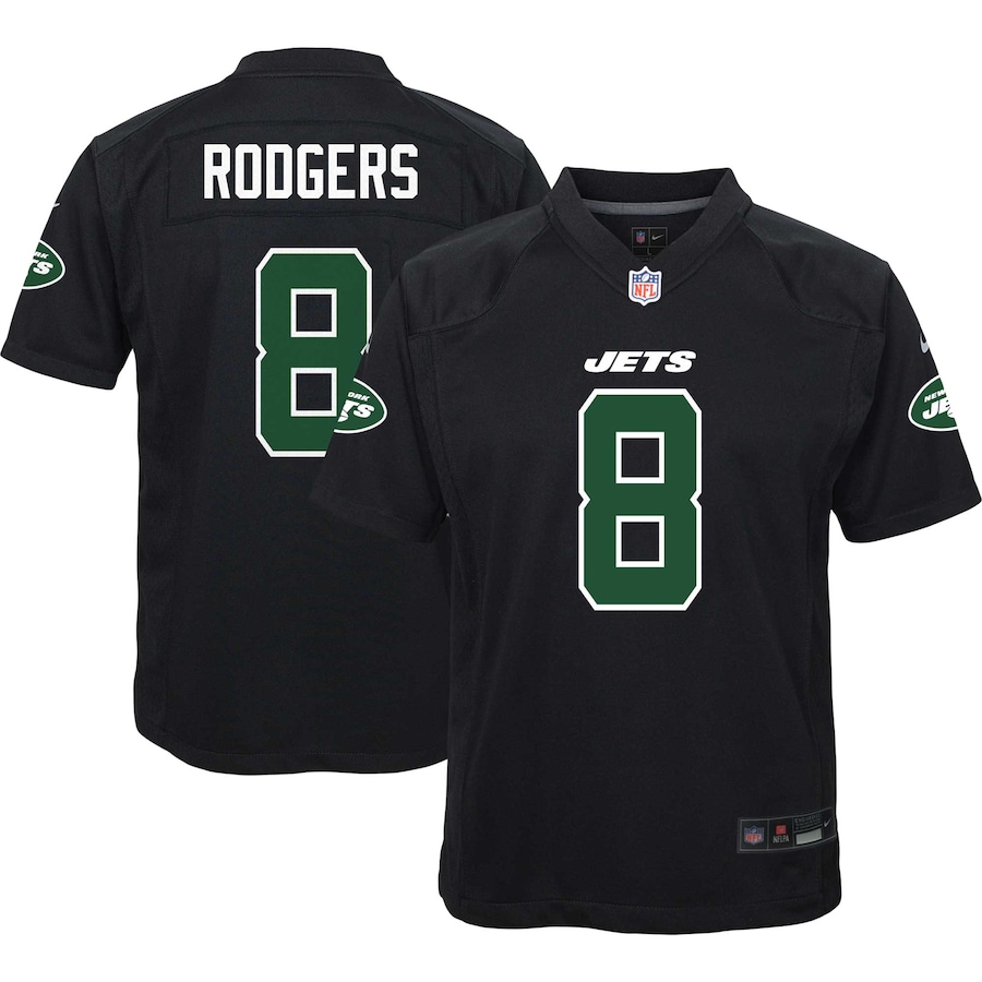 Aaron Rodgers New York Jets Nike Youth Fashion Game Jersey - Black