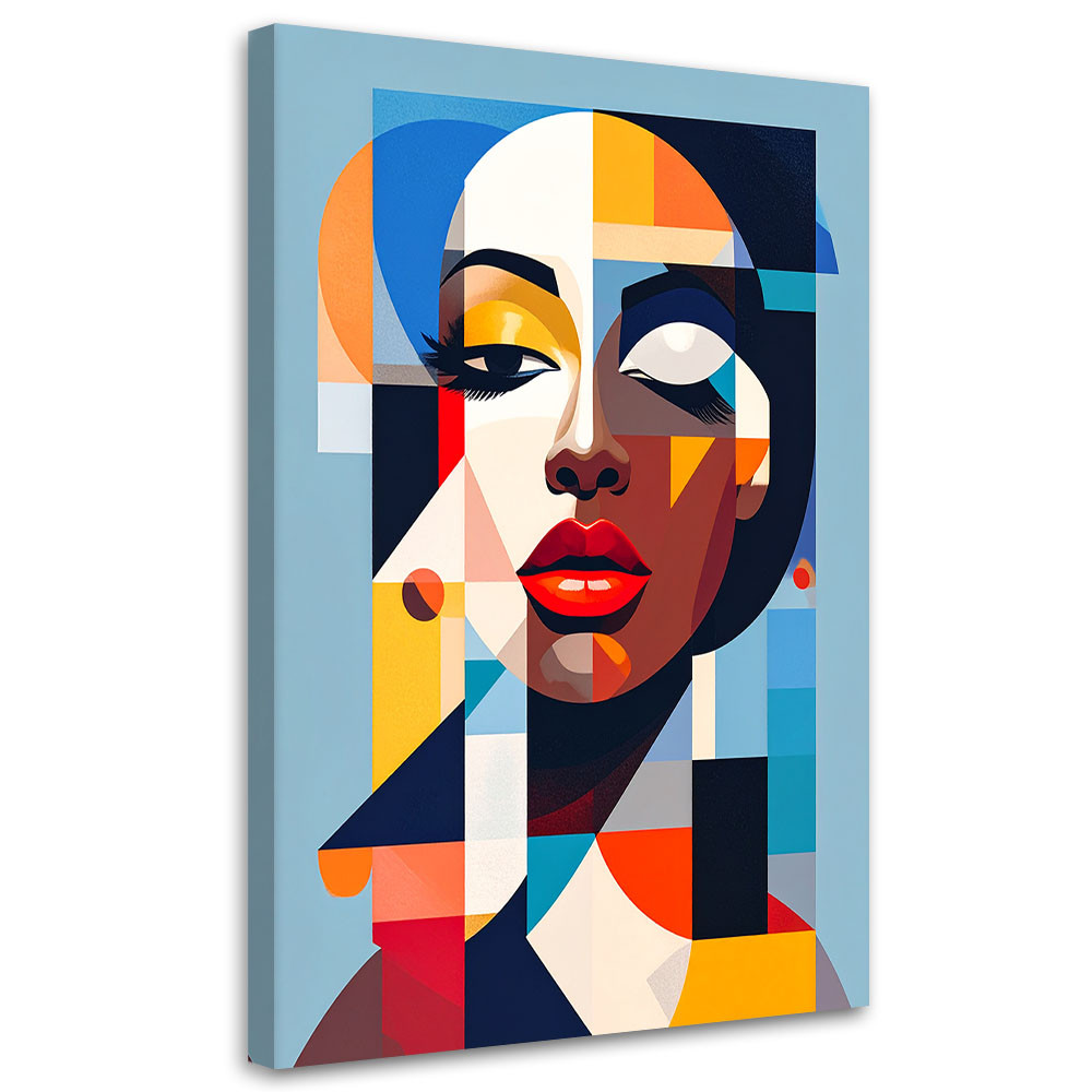 Obraz do salonu sypialni, Portret Kobiety w stylu Bauhaus 20x30