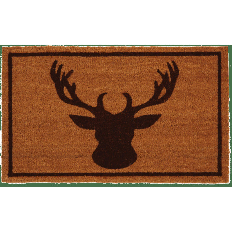 - Paillasson en fibres de coco tête de cerf 75 x 45 cm