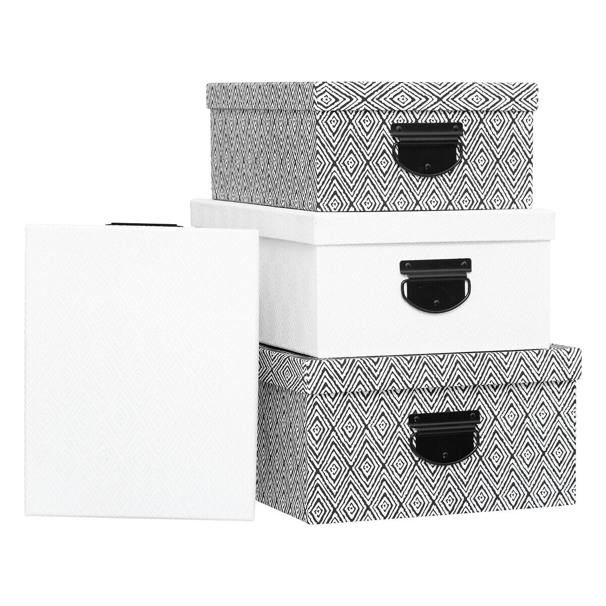 Conjunto de 4 caixas de arrumação