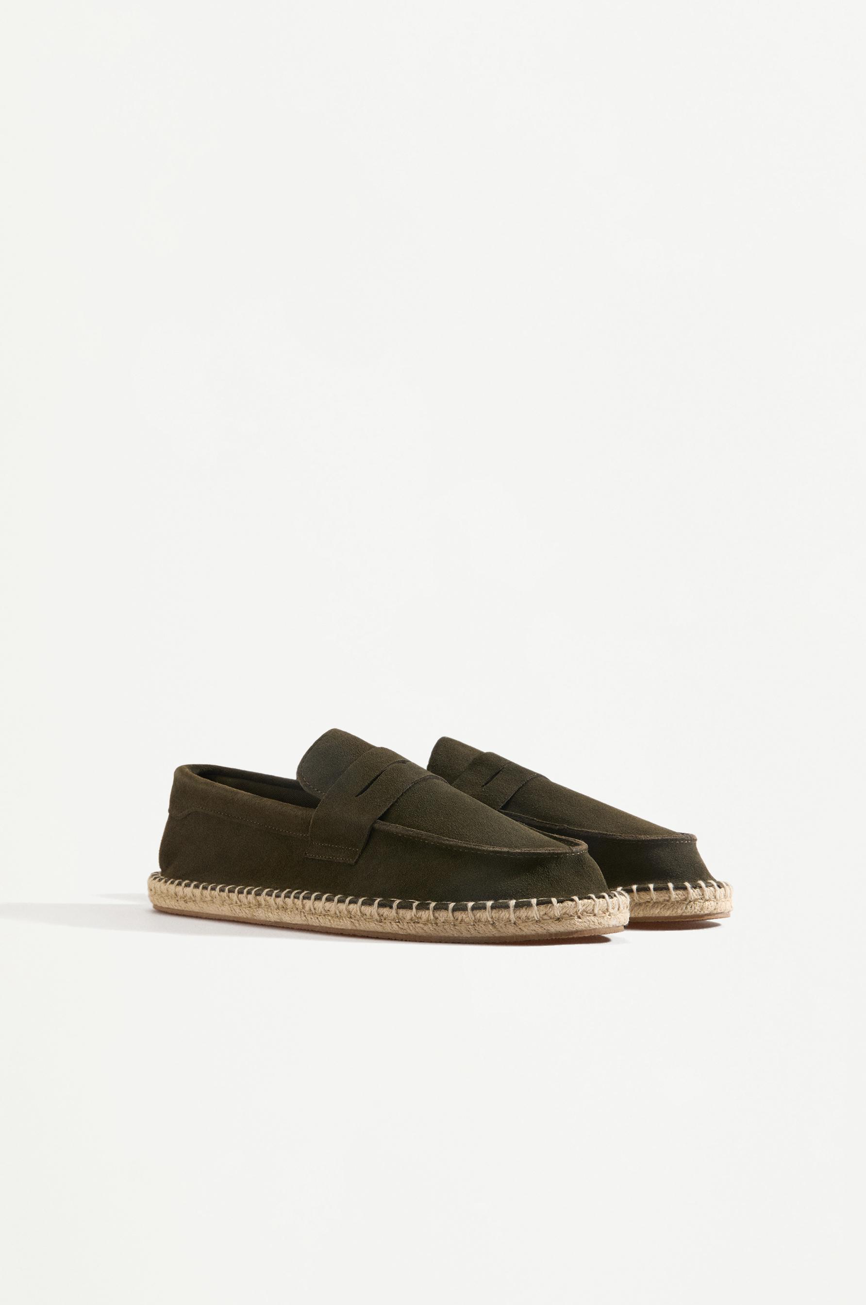 Zapato mocasín piel efecto yute