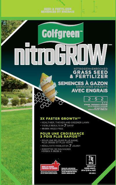 Golfgreen NitroGROW Nitrogen-Enriched Grass Seed & Fertilizer Mix, 2-5-2, 2-kg