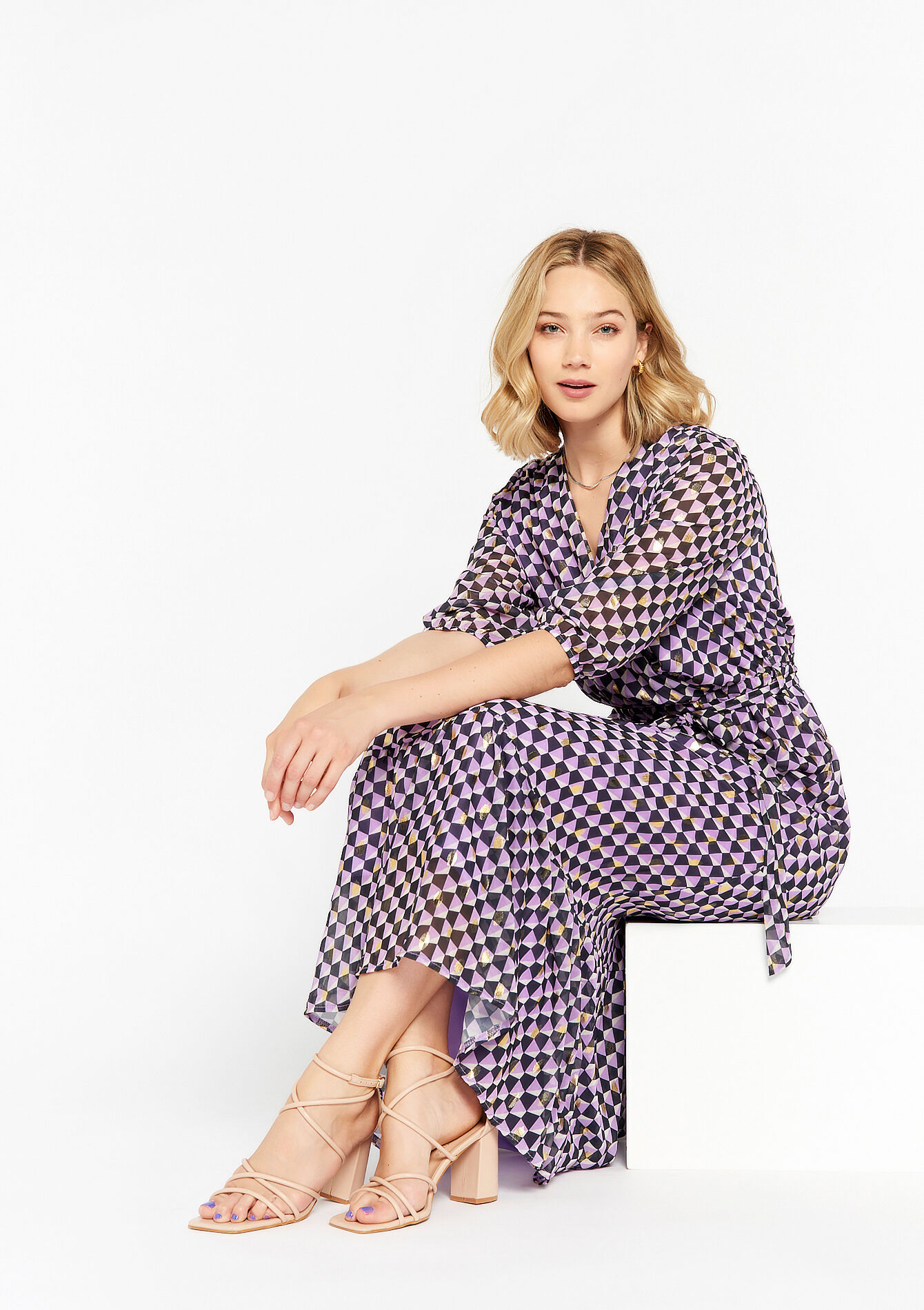 Wikkeljurk met grafische print