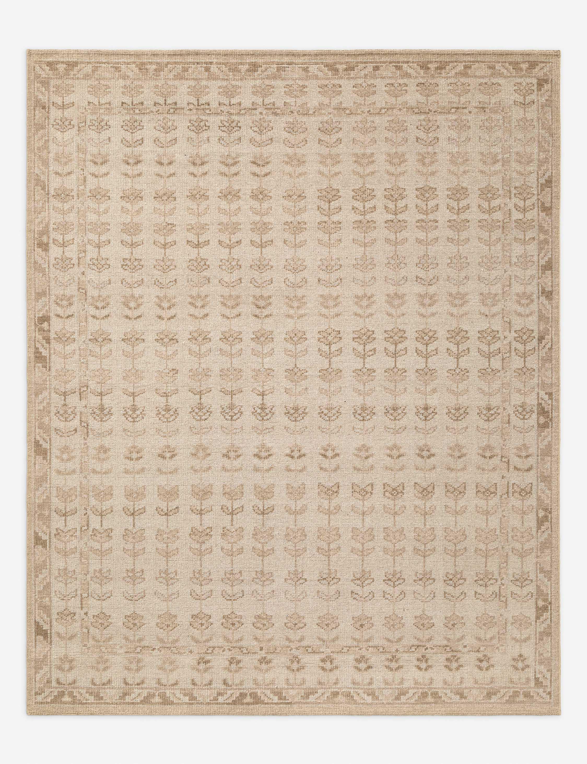 William Morris Arts & Crafts Style Soft Wool Hand Knotted Oushak Rug l Free Shipping l G-9920