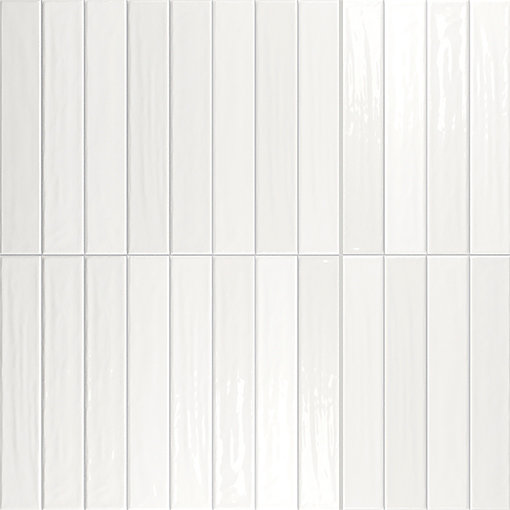 Carrelage mur Nair White Brillant 5x30. Format allongé