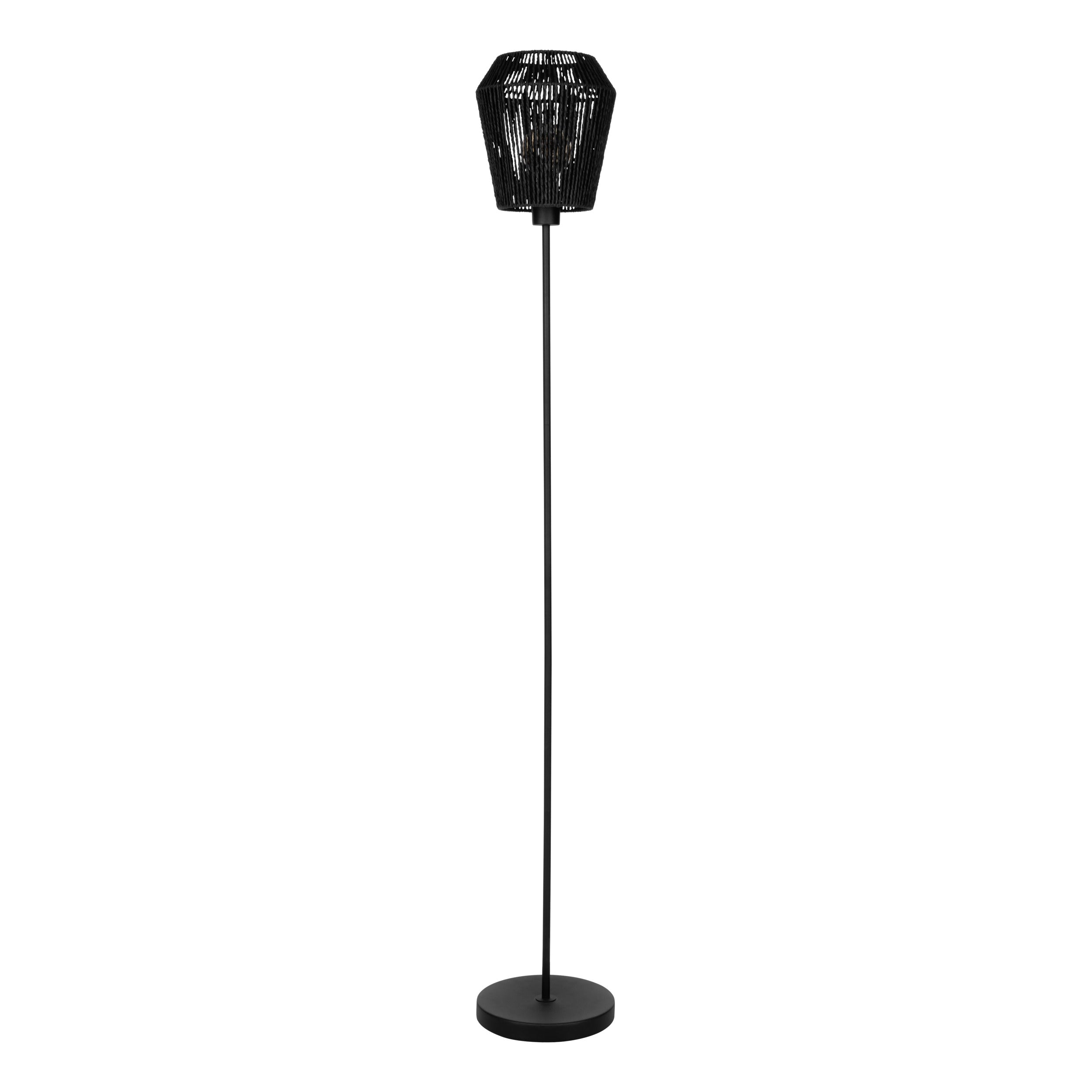 EGLO Vloerlamp Persley - e27 - papier/staal - zwart