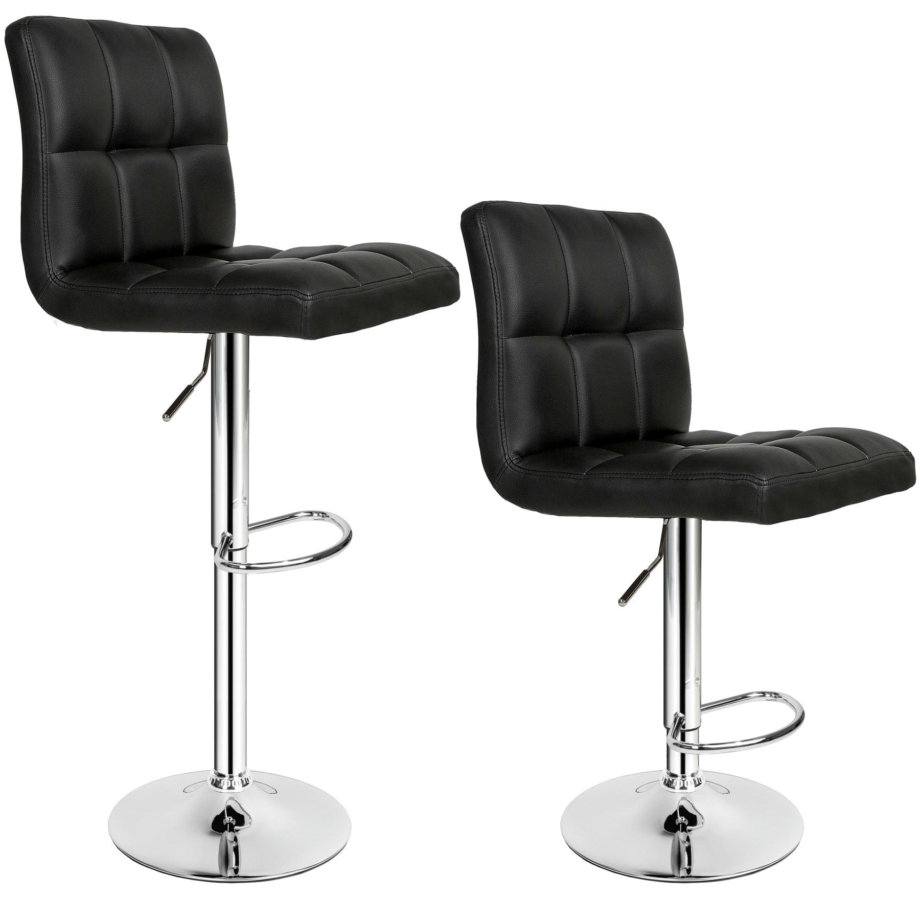 - Lot de 2 tabourets de bar Rembourré avec un dossier noir