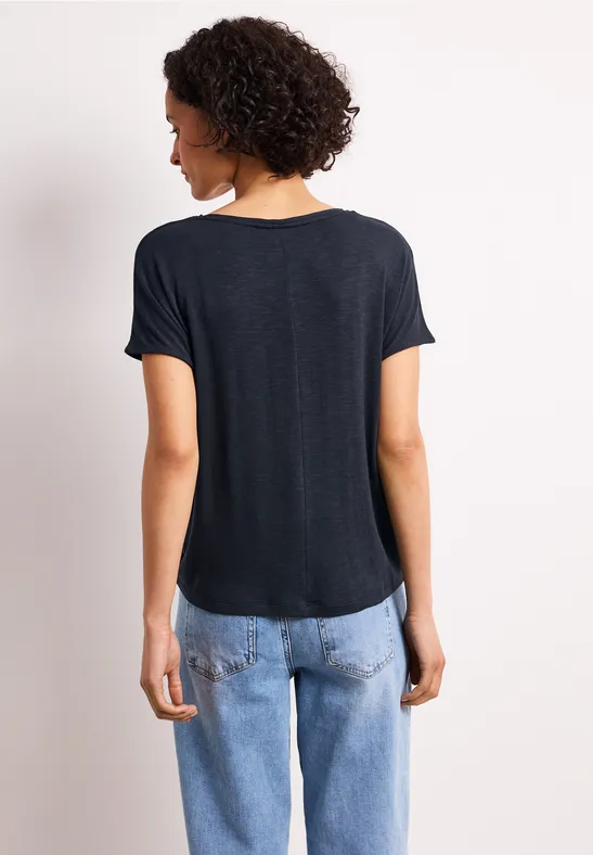 Kurzarm Shirt mit U-Boot-Ausschnitt