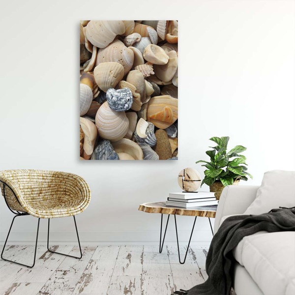 Feeby Obraz na płótnie Muszle i kamienie na plaży 40x60