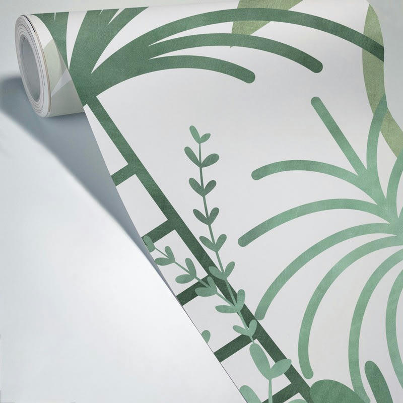 ASSOMADA - Papier Peint Panoramique L336xH270cm Vert Végétal