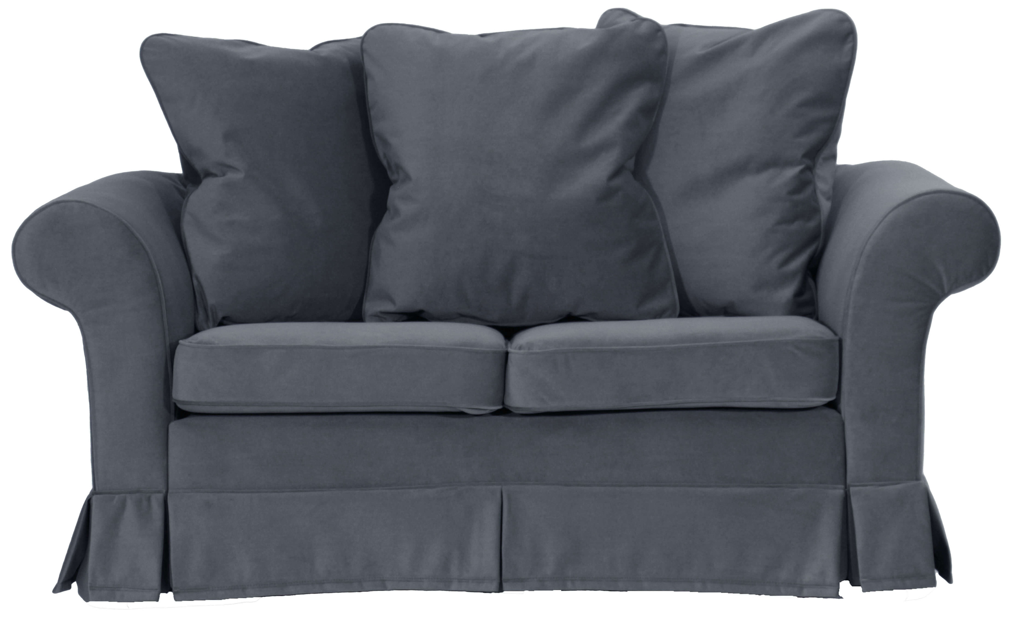 ESTELLA 120 - antracytowa sofa dwuosobowa z funkcją spania
