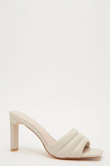 Quiz Nude Padded Mule Sandals