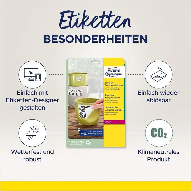Etiketten 20er-Set Universal-Etiketten