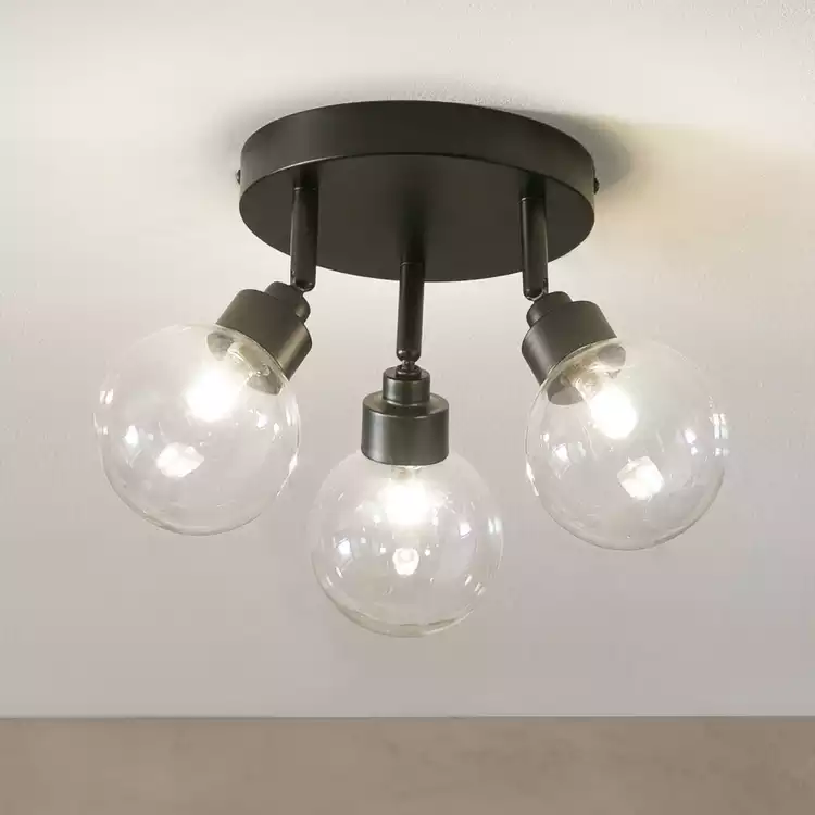 Habitat Tay Steel 3 Lights Spotlight Plate - Black