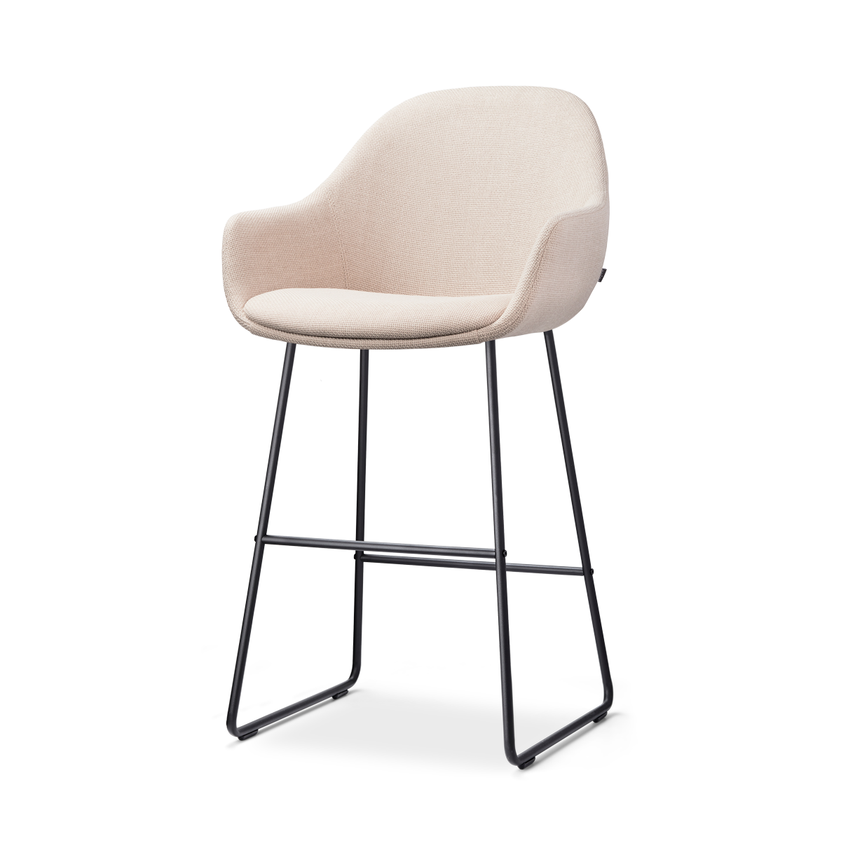 Nolon Nino-Mae Barkruk Beige - met Armleuning - Zwart - 65 cm