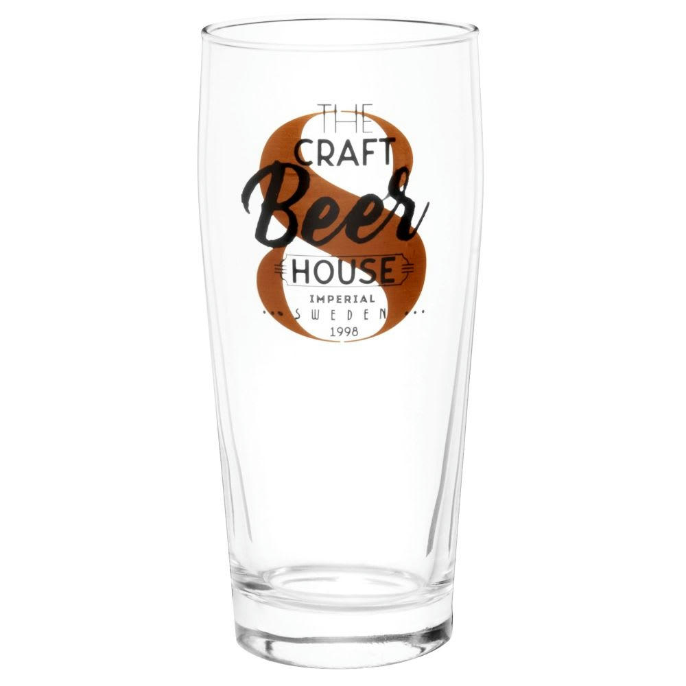 - Verres à bière avec inscriptions noires (x4) et support en métal