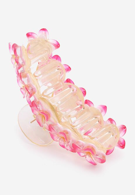 Womens Pink Multi Flower Hair Clip